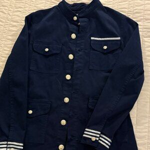 L'AGENCE Navy Blazer with Silver Buttons